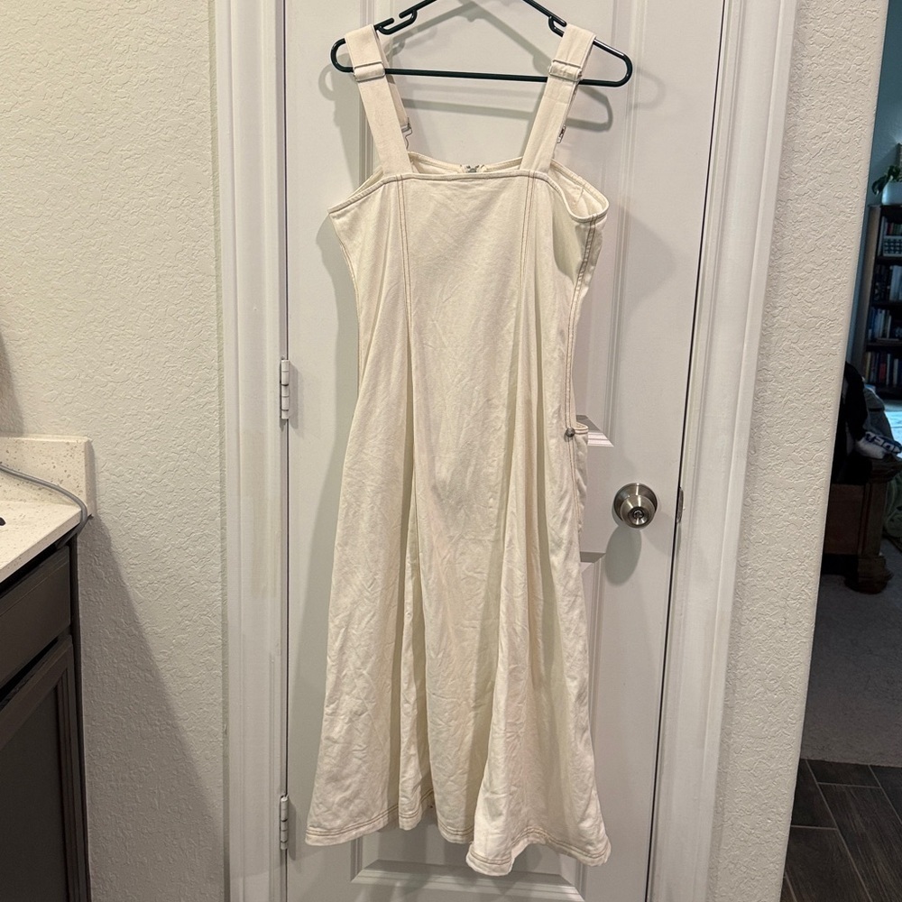 Anthropologie Overall Zip Front Midi Dress By Forever That Girl - Picture 13 of 16